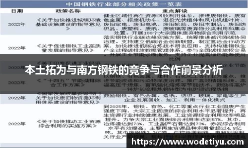 本土拓为与南方钢铁的竞争与合作前景分析